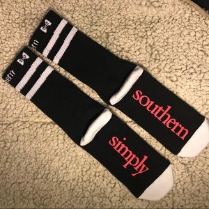 Simply southern socks pink white and blue